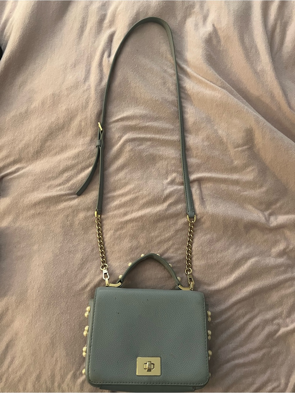 kate spade powder blue crossbody bag with gold hardware